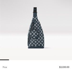 Louis Vuitton Slate Blue Monogram Sling Belt Bag with coin pouch